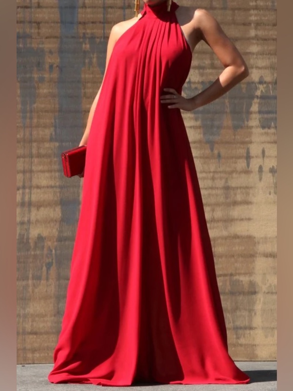 1. State Red Halter Jumpsuit Size Medium